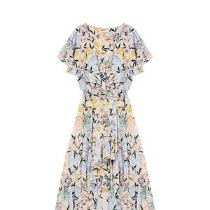 Maje Rivale Ruffled Floral Maxi - Size 36